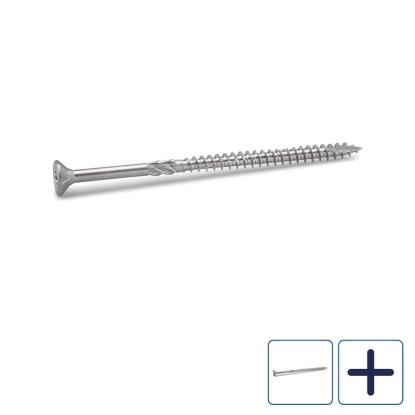 FAST spånskrue med undersænket hoved, rustfri A4, 6,0 mm - 100 stk.