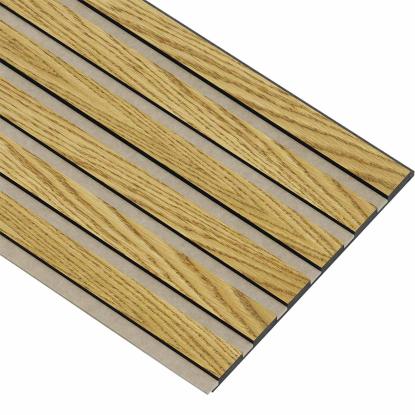 I-Wood Basic Original akustikpanel, brun olieret, beige filt og sort kerne, egefiner, 17 x 300 mm 