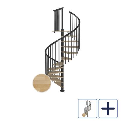 DOLLE Montreal CLASSIC 4 spindeltrappe, Ø160 cm, antracit/olieret bøg