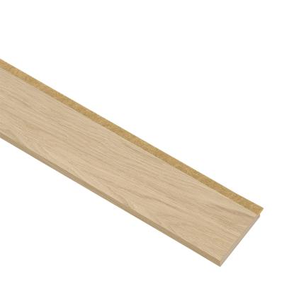 I-Wood afslutningsliste til 3-lamel akustikpanel, hvid olieret, brun filt og lys kerne, egefiner, 16 x 92 mm