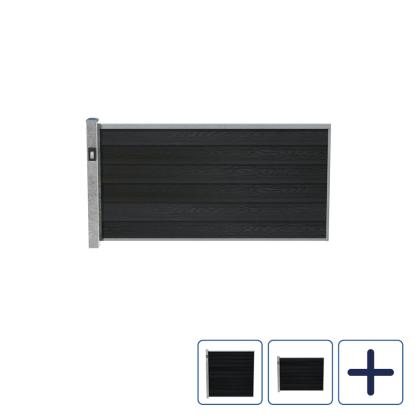 Wimex Glyngøre Royal hegnsfag med A-profil, stolpe og lys, sort, 189,3 cm bred