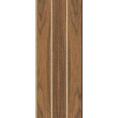 I-Wood Basic 3-lamel akustikpanel, klar olieret, brun filt og sort kerne, valnøddefiner, 17 x 300 mm 