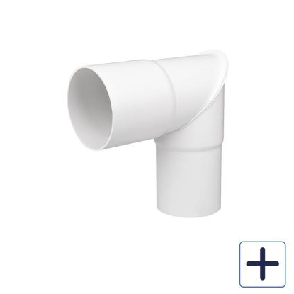 Plastmo knærør, PVC, hvid, 90°