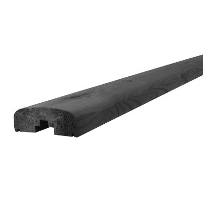 Frøslev FT systemhegn, profil 2557, rund topprofil, 50 x 125 x 3900 mm, sort fyr