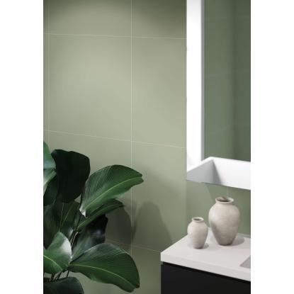 Fibo Colour vådrumspanel med 60 x 60 cm fliselook, 10 x 600 x 2400 mm, olivegreen extra matt