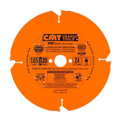 CMT PCD rundsavsklinge til fibercement, Z4 F, Ø190 x 2,4 x 30 mm
