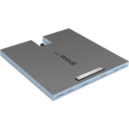 wedi Fundo Plano Linea gulvelement, komplet med 300 mm afløb, 70 x 900 x 900 mm