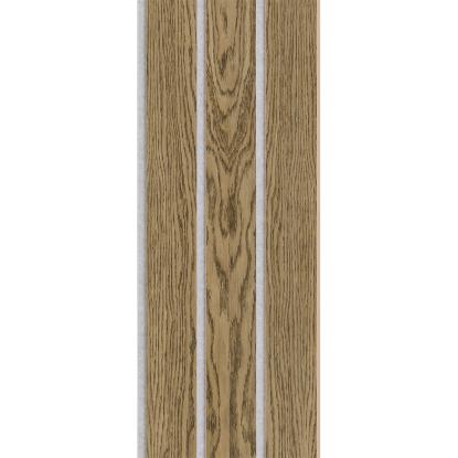 I-Wood Medio+ 3-lamel akustikpanel, mørkebrun olieret, grå filt og lys kerne, egefiner, 16 x 300 mm
