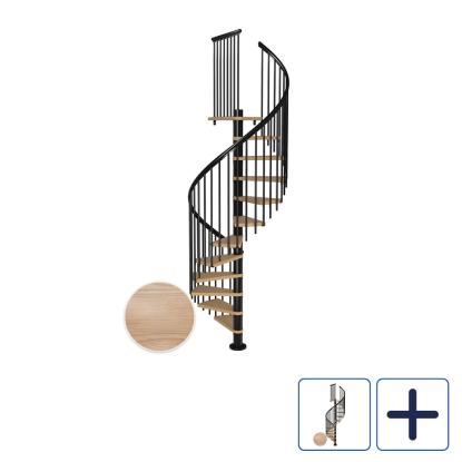 DOLLE Montreal CLASSIC 4 spindeltrappe, Ø120 cm, sort/egetræsfiner