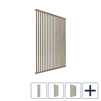I-Wood DivideWall skråtstillet rumdeler med top- & bundprofil og lameller, sort olieret, MDF med egefinér