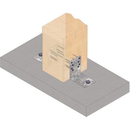 SIMA vinkelbeslag V2 med rib, pregalvaniseret, 90 x 90 x 2,5 x 65 mm