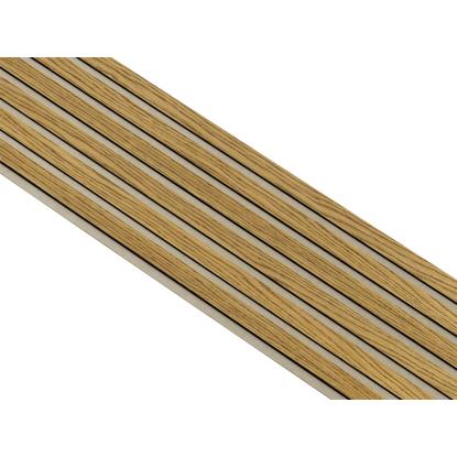 I-Wood Medio+ Original akustikpanel, brun olieret, beige filt og sort kerne, egefiner, 17 x 300 mm