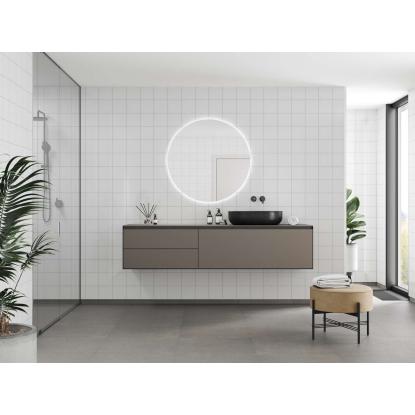 Fibo Colour vådrumspanel med 15 x 15 cm fliselook, 10 x 600 x 2400 mm, denver white high gloss