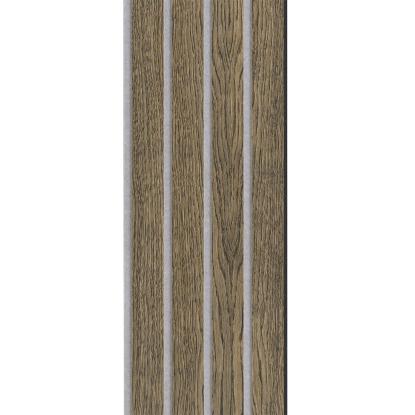 I-Wood Medio+ 4-lamel akustikpanel, sort olieret, grå filt og sort kerne, egefiner, 17 x 300 mm