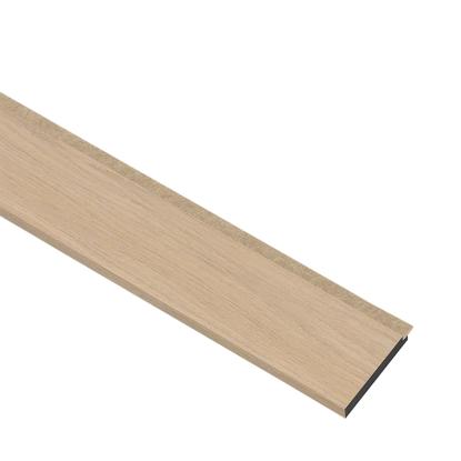 I-Wood afslutningsliste til 3-lamel akustikpanel, ubehandlet natur, beige filt og sort kerne, egefiner, 17 x 92 mm