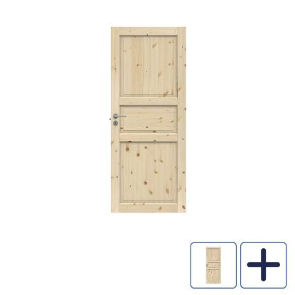 Swedoor Clever-line Tradition 03 massiv fyldningsdør, ubehandlet fyr - 194 cm høj