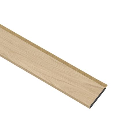 I-Wood afslutningsliste til 3-lamel akustikpanel, hvid olieret, brun filt og sort kerne, egefiner, 17 x 92 mm