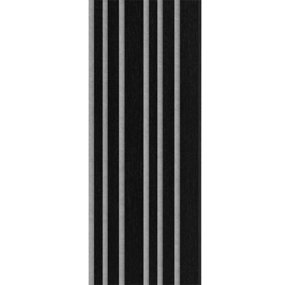 I-Wood Basic Mixed akustikpanel, sortmalet, grå filt og sort kerne, egefiner, 17 x 300 mm 