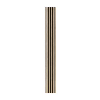 I-Wood Medio+ Original akustikpanel, hvid olieret, sort filt og lys kerne, egefiner, 16 x 300 mm
