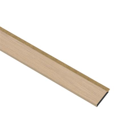 I-Wood afslutningsliste til 4-lamel akustikpanel, ubehandlet natur, brun filt og sort kerne, egefiner, 17 x 67 mm