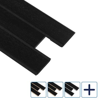 I-Wood Pro+ I-Lock 3-lamel akustikpanel, sortmalet, sort kerne, egefiner, 16 x 300 x 2400 mm