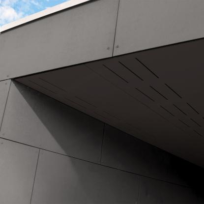SCG udhængsplade half-lining med ventilation, sort, 1200 x 600 x 4 mm