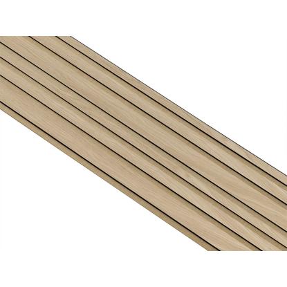 I-Wood Basic Mixed akustikpanel, hvid olieret, brun filt og sort kerne, egefiner, 17 x 300 mm 