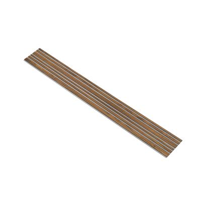 I-Wood Medio+ Mixed akustikpanel, klar olieret, grå filt og sort kerne, valnøddefiner, 17 x 300 mm