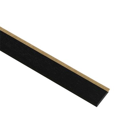 I-Wood afslutningsliste til 4-lamel akustikpanel, sortmalet, brun filt og sort kerne, egefiner, 17 x 67 mm