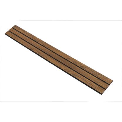 I-Wood Medio+ 3-lamel akustikpanel, klar olieret, sort filt og sort kerne, valnøddefiner, 17 x 300 mm