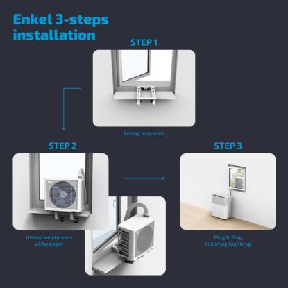 Midea PortaSplit klimaanlæg med SmartHome app, 2,3 kW, 30 m²