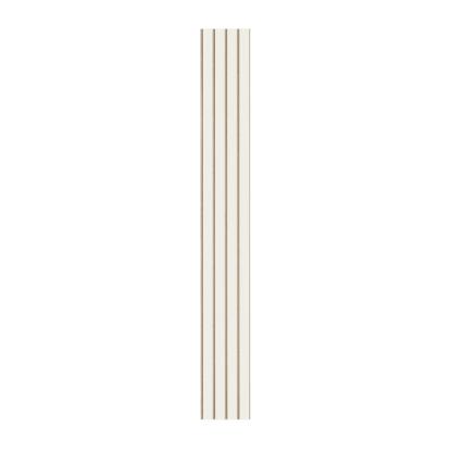 I-Wood Medio+ 4-lamel akustikpanel, hvidmalet, beige filt og lys kerne, folie, 16 x 300 mm