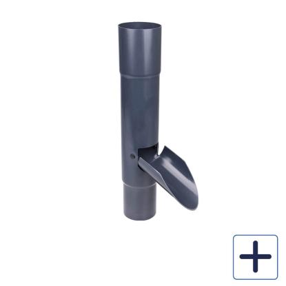 Plastmo vandudviser med klap, PVC, grafit
