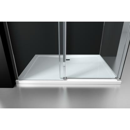 Best Design Erico brusehjørne, firkantet, 120 x 90 cm, krom/klart glas