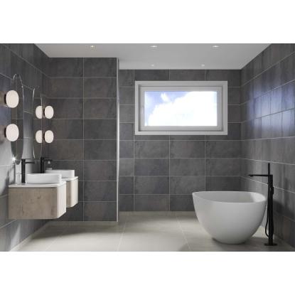 Fibo 3D vådrumspanel med 60 x 30 cm fliselook, 10 x 600 x 2400 mm, negro grande 
