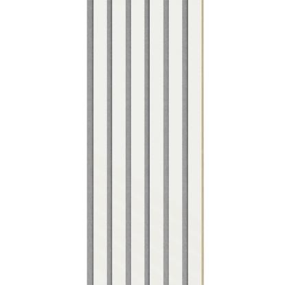 I-Wood Basic Original akustikpanel, hvidmalet, grå filt og lys kerne, folie, 16 x 300 mm