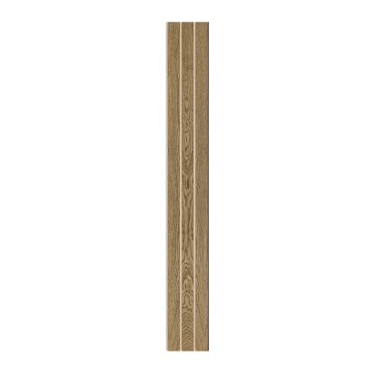 I-Wood Basic 3-lamel akustikpanel, mørkebrun olieret, beige filt og sort kerne, egefiner, 17 x 300 mm 