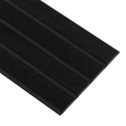 I-Wood Medio+ 4-lamel akustikpanel, sortmalet, sort filt og sort kerne, egefiner, 17 x 300 mm