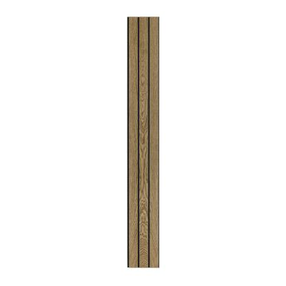 I-Wood Basic 3-lamel akustikpanel, mørkebrun olieret, sort filt og sort kerne, egefiner, 17 x 300 mm 