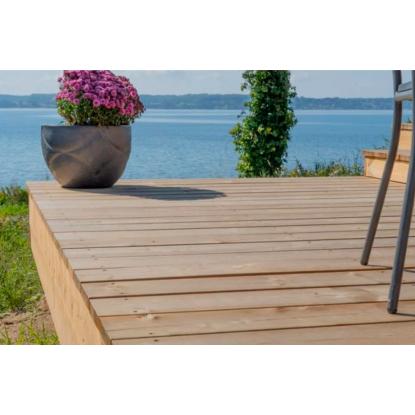 Frøslev Select terrassebræt med afrundede kanter, 32 x 150 x 5100 mm, brunimprægneret fyr