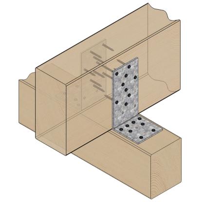SIMA vinkelbeslag V18, pregalvaniseret, 164 x 84 x 4,0 x 80 mm