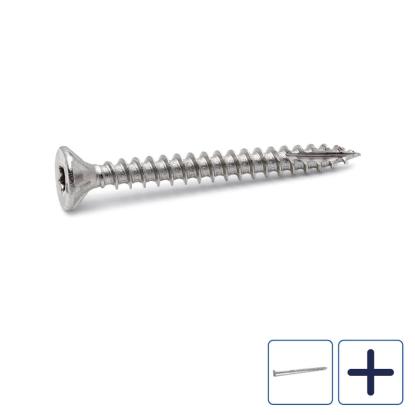 FAST spånskrue med undersænket hoved, rustfri A4, 5,0 mm - 100 stk.