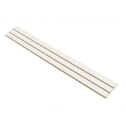I-Wood Basic 3-lamel akustikpanel, hvidmalet, brun filt og lys kerne, folie, 16 x 300 mm 