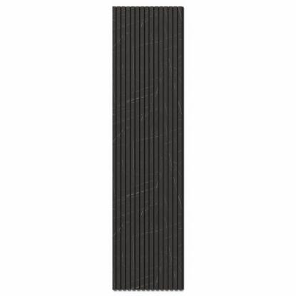 FOG & VENØ Laminate akustikpanel, marble black, sort MDF, sort filt, 600 x 2400 x 20 mm