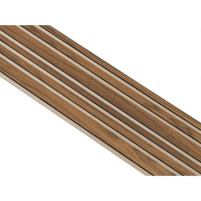 I-Wood Basic Mixed akustikpanel, klar olieret, beige filt og sort kerne, valnøddefiner, 17 x 300 mm 