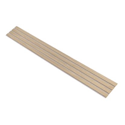 I-Wood Medio+ 4-lamel akustikpanel, hvid olieret, grå filt og lys kerne, egefiner, 16 x 300 mm