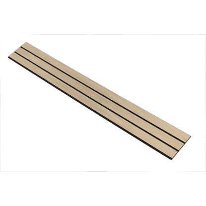 I-Wood Medio+ 3-lamel akustikpanel, hvid olieret, sort filt og sort kerne, egefiner, 17 x 300 mm