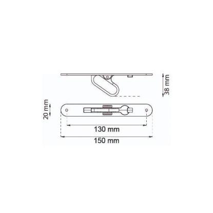 Habo kantring 292, krom, 150 x 20 mm