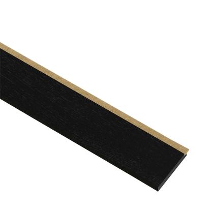 I-Wood afslutningsliste til 3-lamel akustikpanel, sortmalet, brun filt og sort kerne, egefiner, 17 x 92 mm