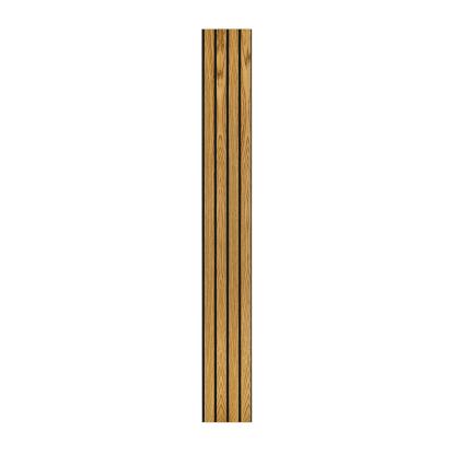 I-Wood Basic 4-lamel akustikpanel, brun olieret, sort filt og sort kerne, egefiner, 17 x 300 mm 